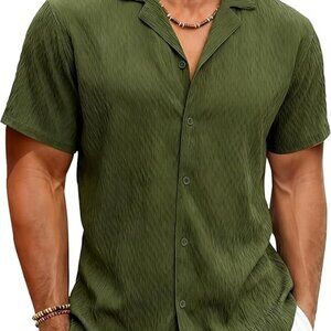 Mens Green Button Up Shirt
